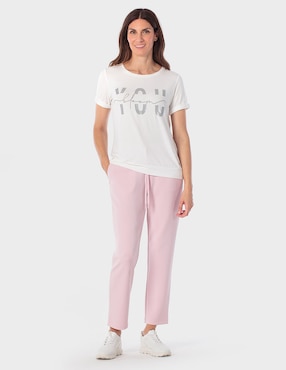 Playera manga corta Punt Roma cuello redondo para mujer