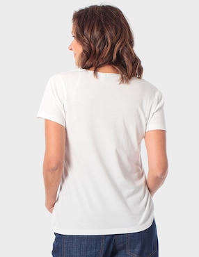 Playera manga corta Punt Roma cuello redondo para mujer