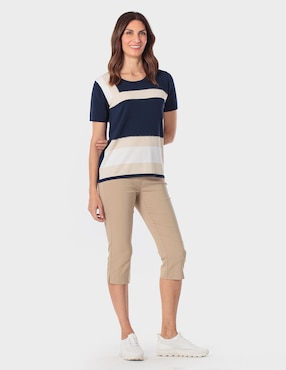 Playera manga corta Punt Roma cuello redondo para mujer
