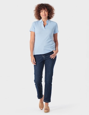 Playera manga corta Punt Roma cuello polo para mujer