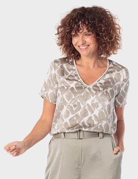 Blusa Punt Roma manga corta para mujer