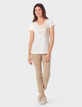 Playera manga corta Punt Roma cuello redondo para mujer