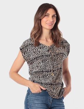 Blusa Punt Roma manga corta para mujer