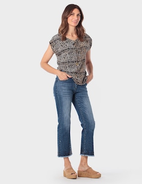 Blusa Punt Roma manga corta para mujer