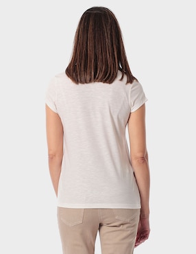 Playera manga corta Punt Roma cuello redondo para mujer