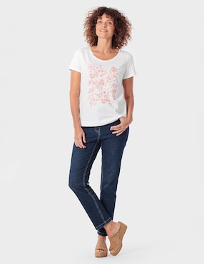 Playera manga corta Punt Roma cuello redondo para mujer