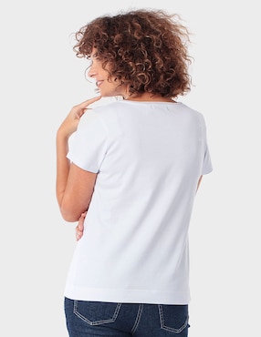 Playera manga corta Punt Roma cuello redondo para mujer