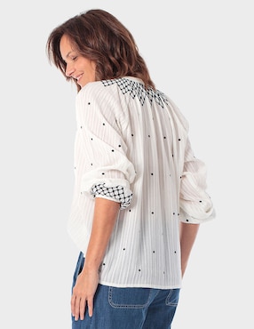 Blusa Punt Roma manga larga para mujer