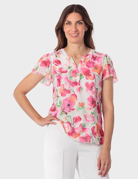 Blusa Punt Roma manga corta para mujer