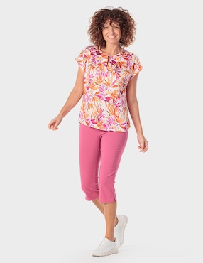 Blusa Punt Roma manga corta para mujer