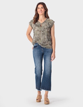 Blusa Punt Roma manga corta para mujer