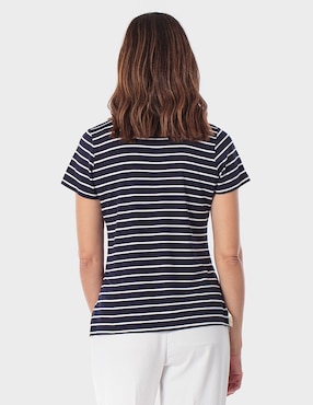 Playera manga corta Punt Roma cuello V para mujer