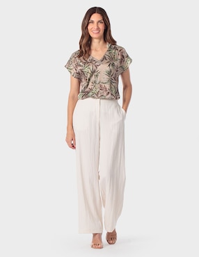 Blusa Punt Roma manga corta para mujer