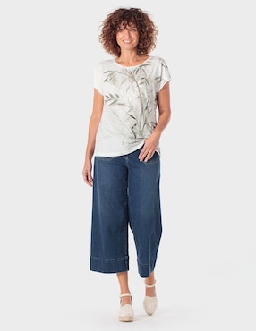 Blusa Punt Roma manga corta para mujer