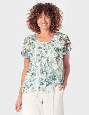 Blusa Punt Roma manga corta para mujer