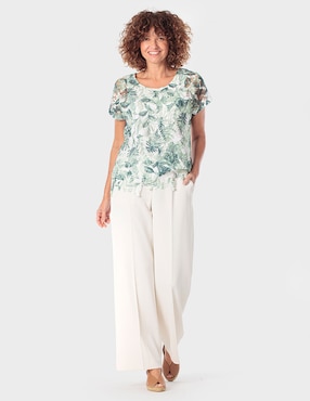 Blusa Punt Roma manga corta para mujer