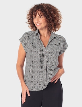 Blusa Punt Roma manga corta para mujer