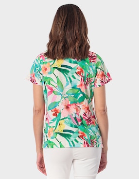 Blusa Punt Roma manga corta para mujer