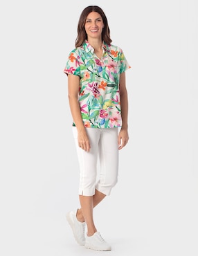 Blusa Punt Roma manga corta para mujer