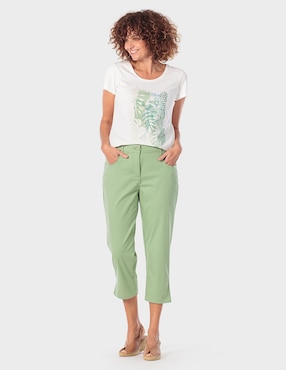 Playera manga corta Punt Roma cuello redondo para mujer