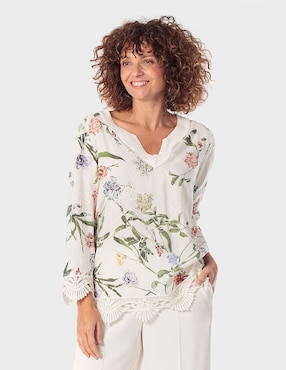 Blusa Punt Roma manga larga para mujer