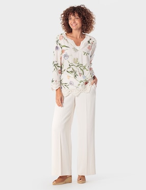 Blusa Punt Roma manga larga para mujer