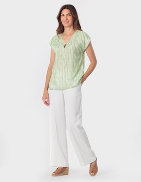 Blusa Punt Roma manga corta para mujer
