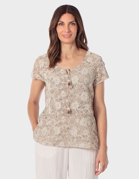 Blusa Punt Roma manga corta para mujer