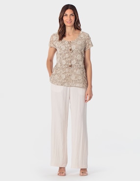 Blusa Punt Roma manga corta para mujer