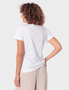 Playera manga corta Punt Roma cuello redondo para mujer