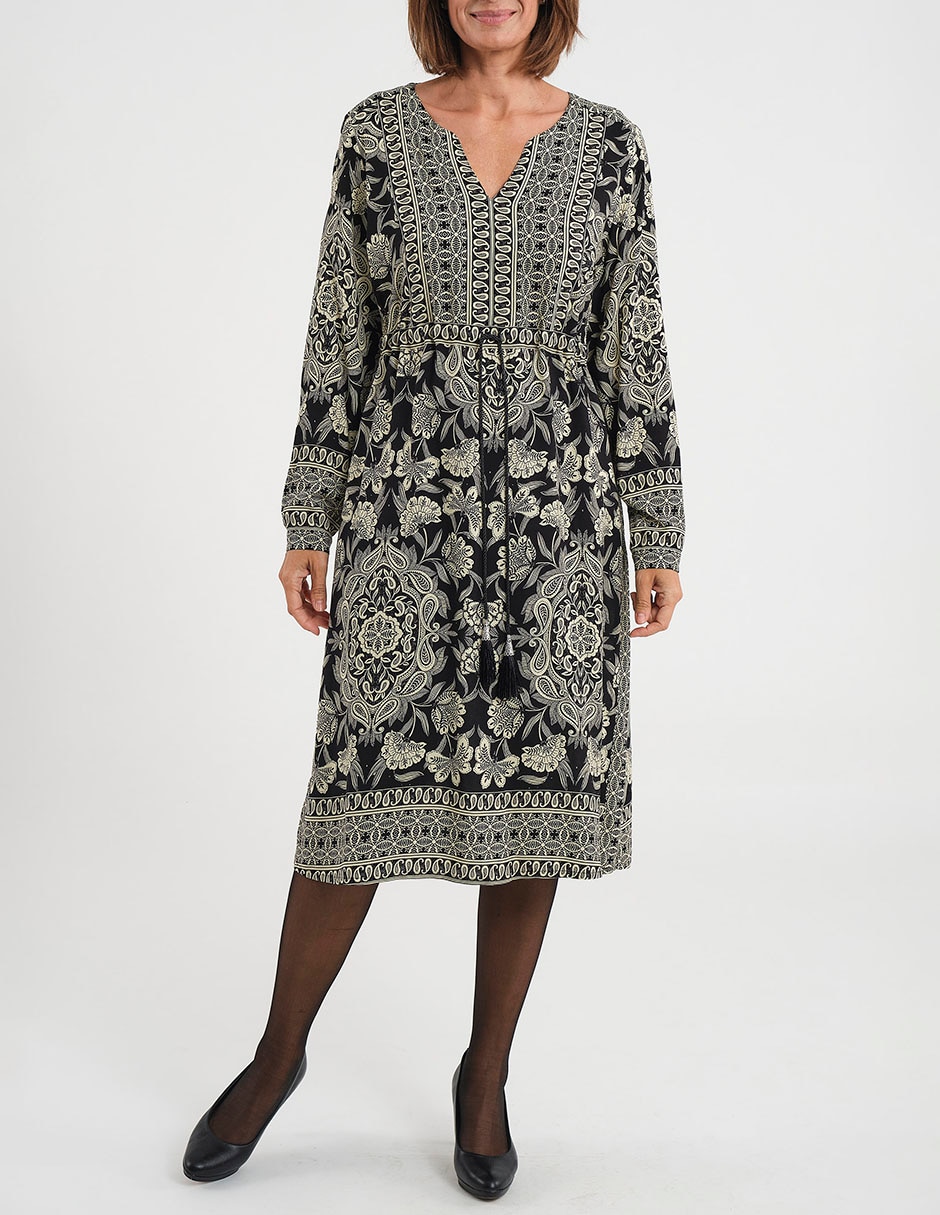 Vestido Midi Punto Roma Ropa Mujer Vestido 3/4 Formal Punt Roma