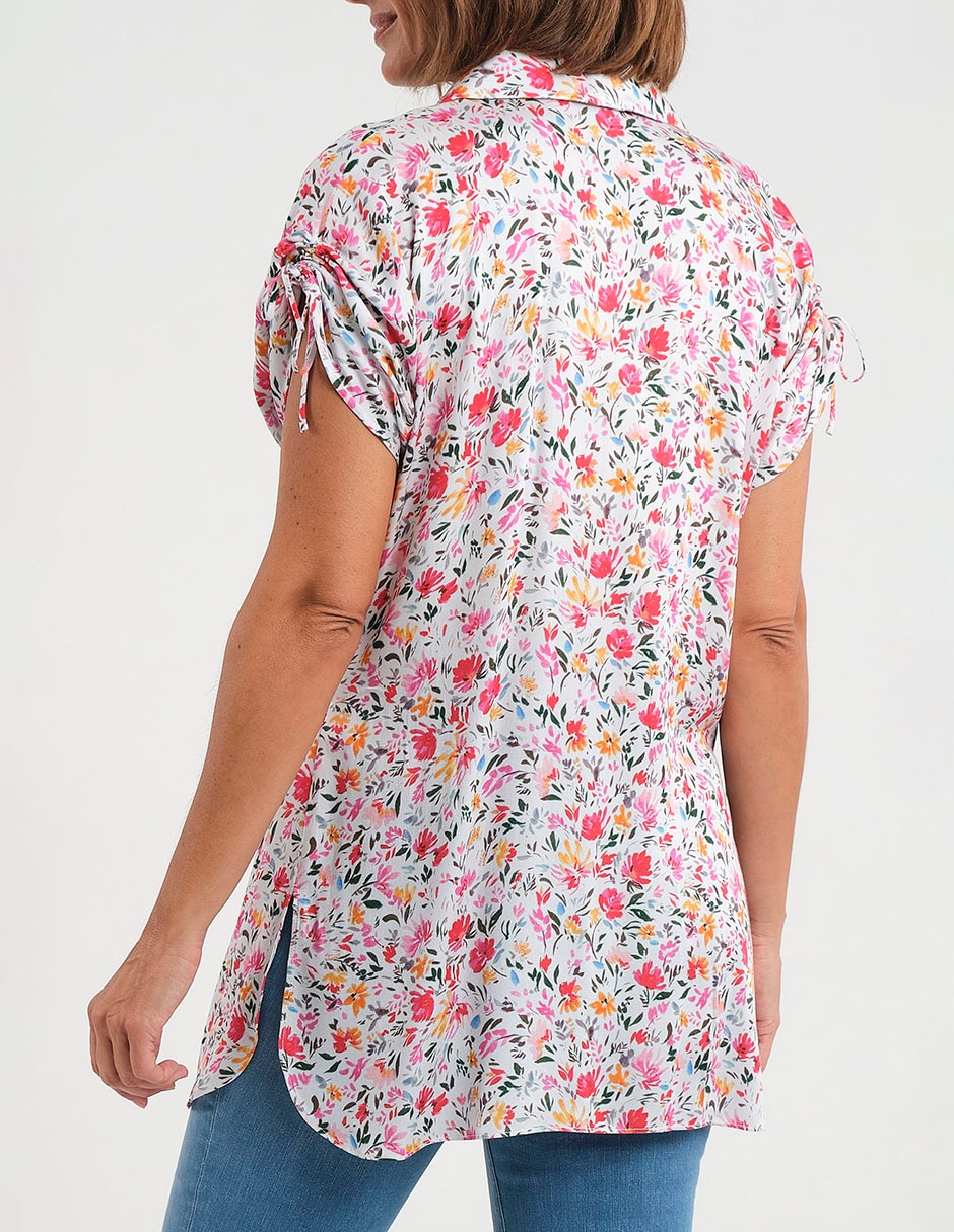 Blusa camisera manga corta para mujer 2