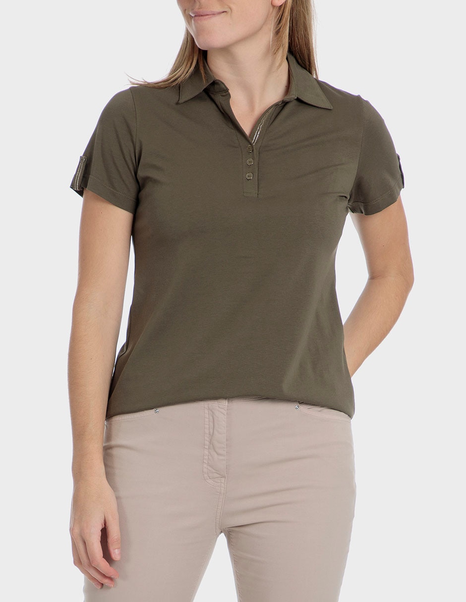 Playera Polo Polos Manga Larga Cuello V Para Mujer Playera Manga
