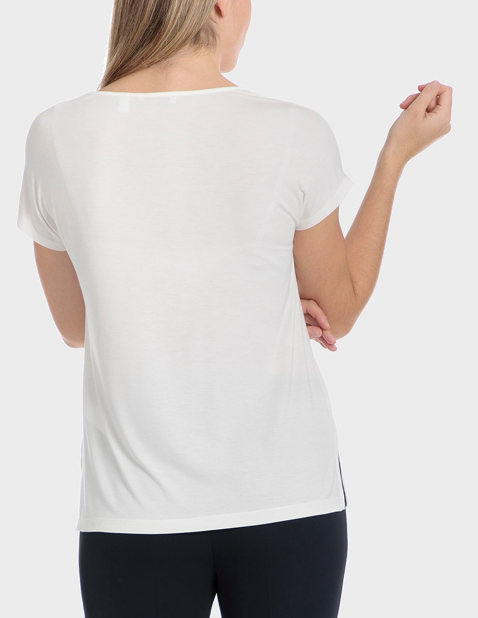 Playera manga corta cuello redondo para mujer 2