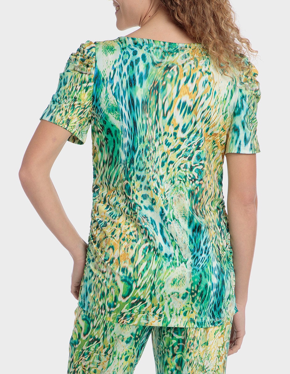 Playera manga corta cuello redondo para mujer 2