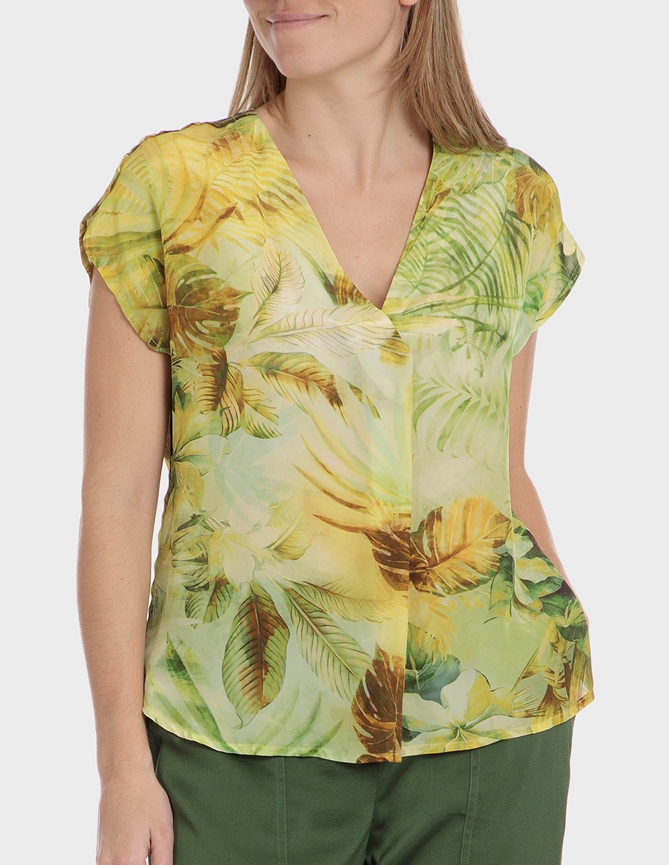 Blusa manga corta para mujer