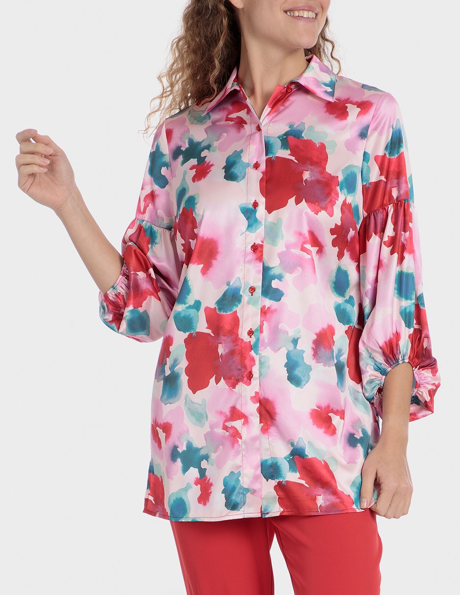 Blusa camisera manga 3/4 para mujer 1