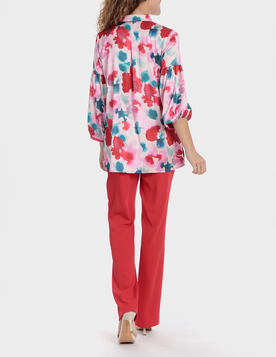 Blusa camisera manga 3/4 para mujer 2