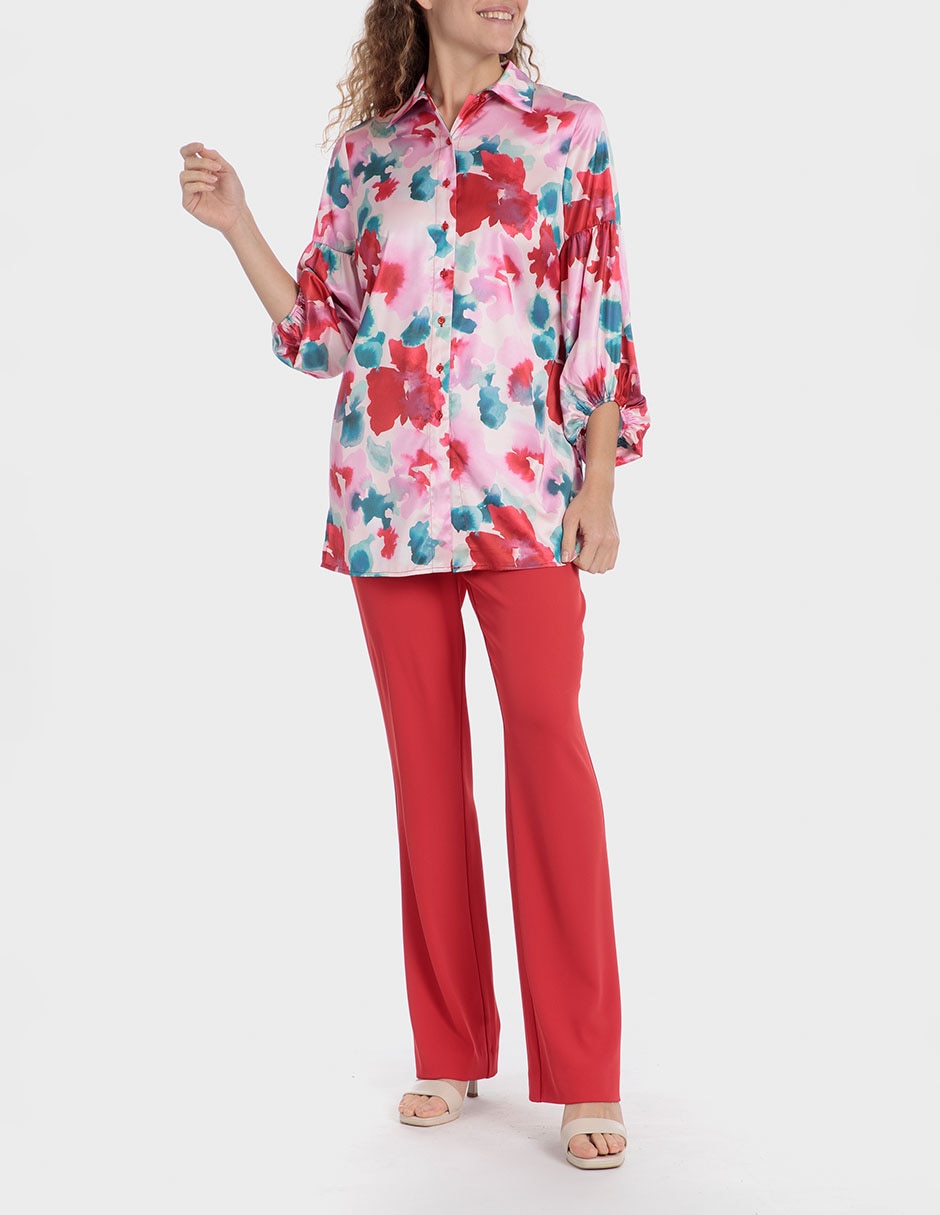 Blusa camisera manga 3/4 para mujer 3