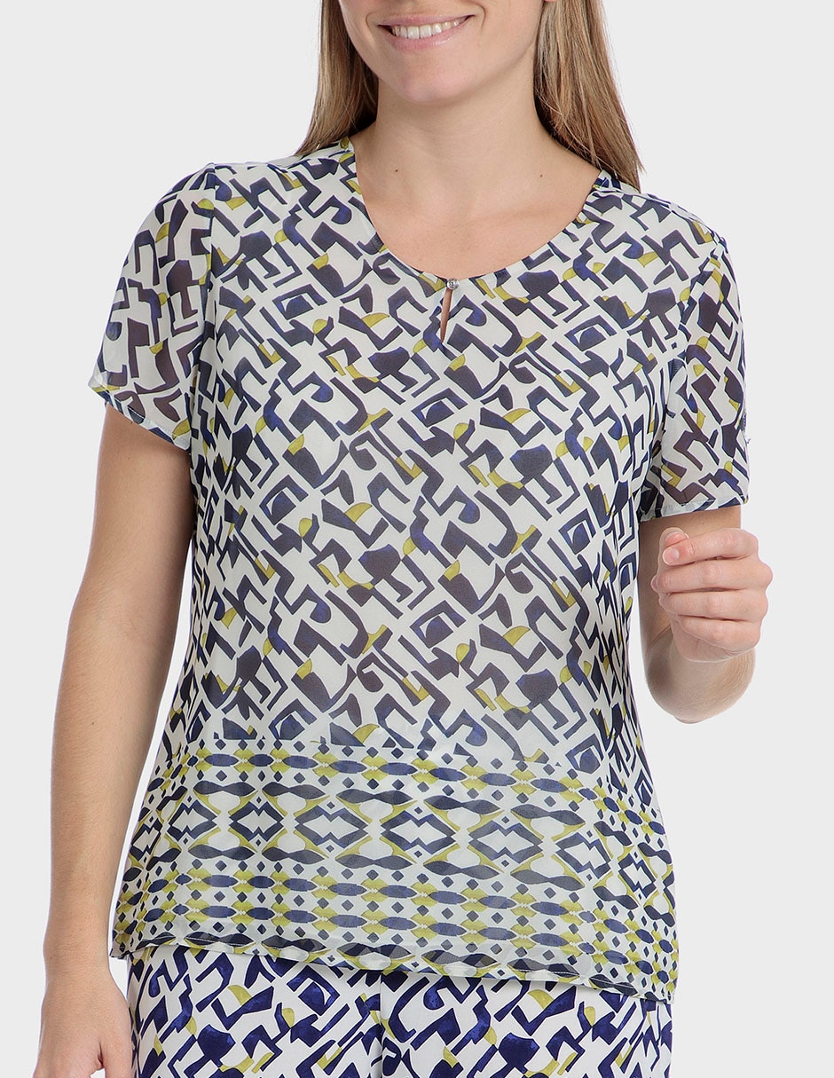 Playera manga corta cuello redondo para mujer 1