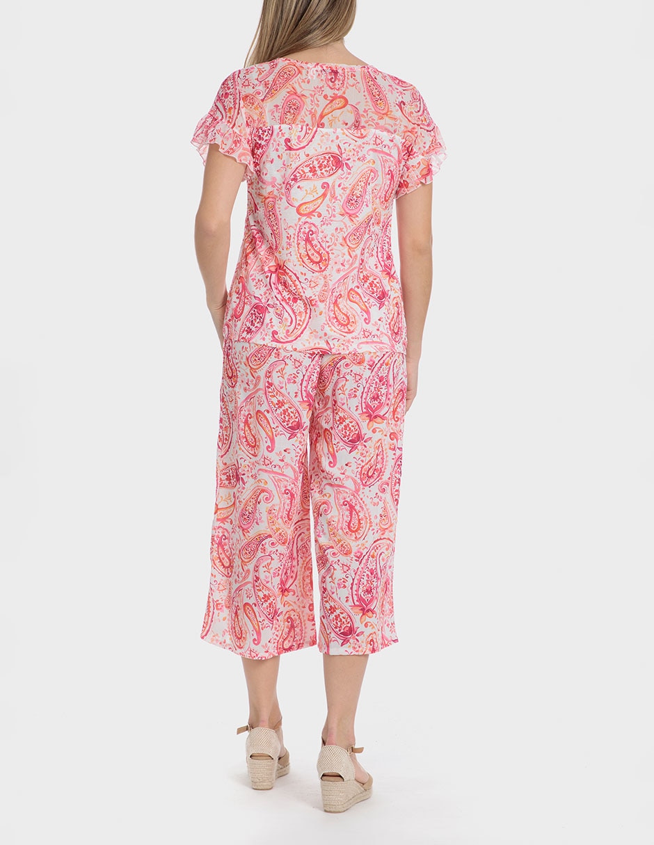 Pantalón capri amplio para mujer 2