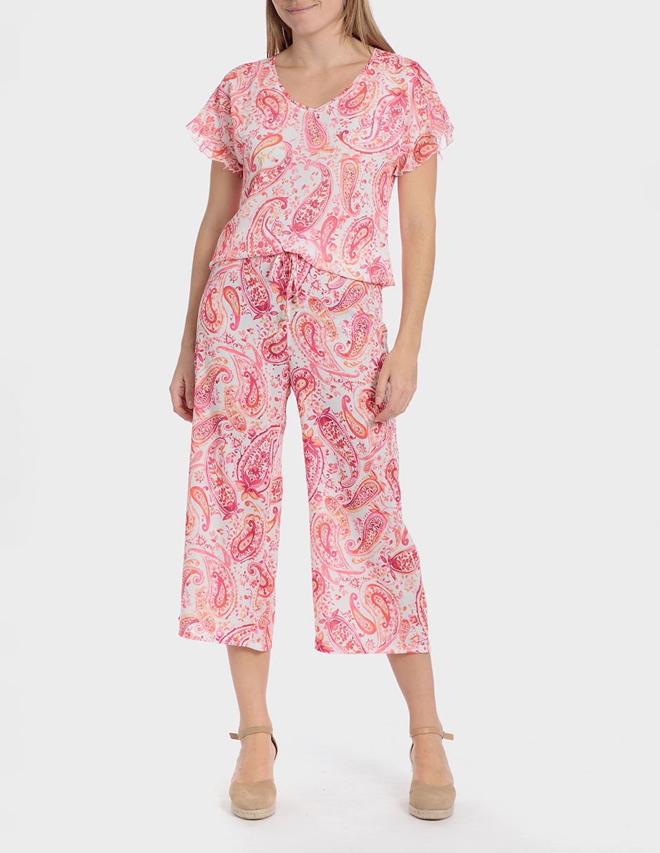 Pantalón capri amplio para mujer 3