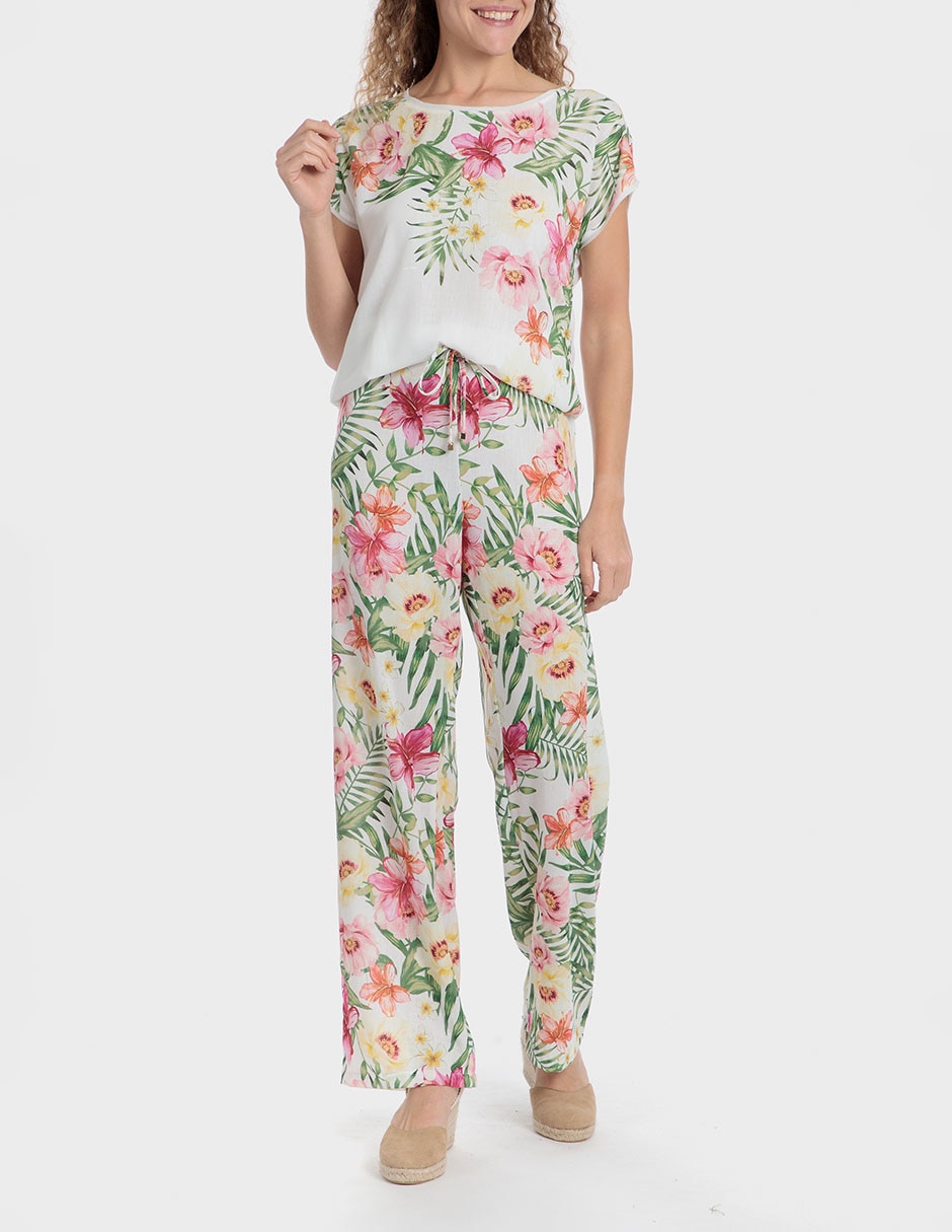 Pantalón pijamero straight para mujer 3