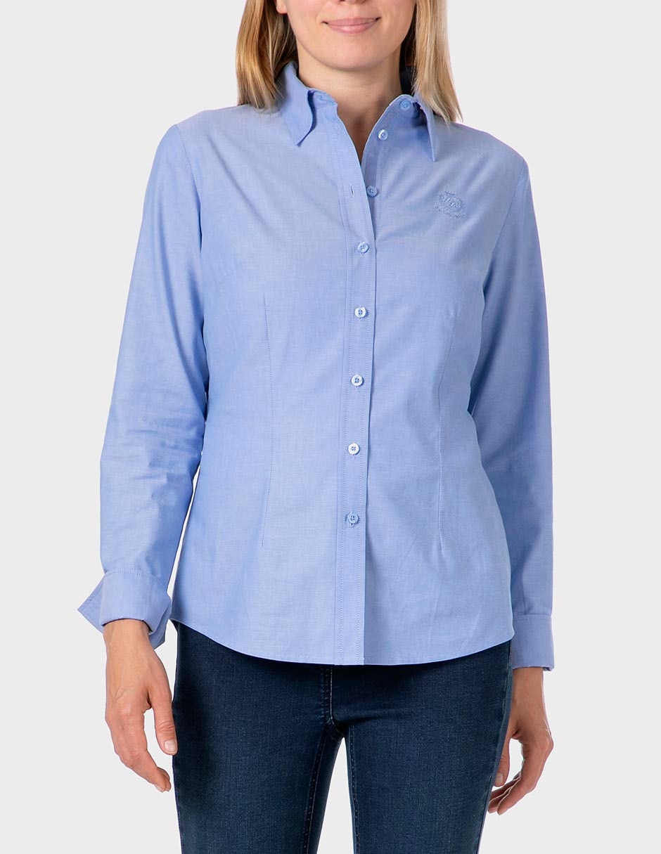 Blusa camisera manga larga para mujer