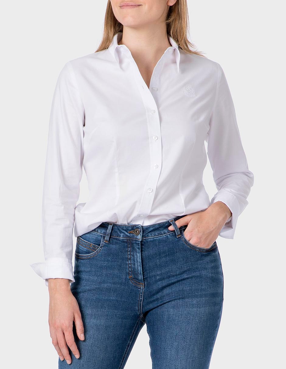 Blusa camisera manga larga para mujer