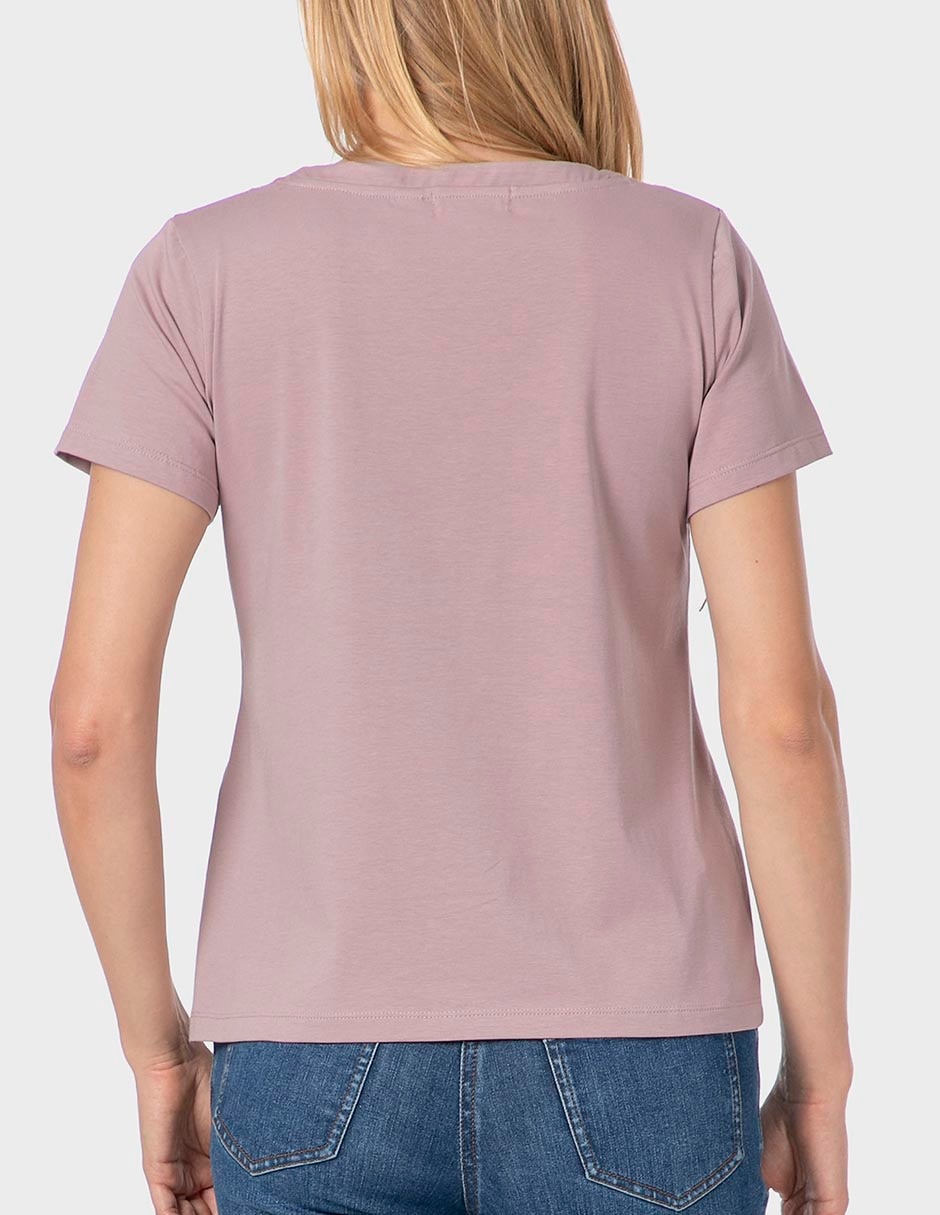 Playera manga corta cuello redondo para mujer 2