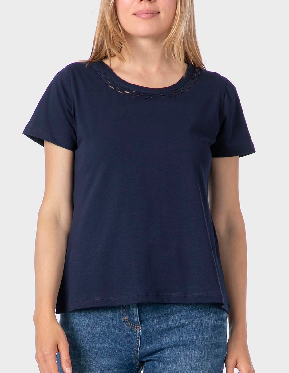 Playera manga corta cuello redondo para mujer Playera manga corta cuello redondo para mujer