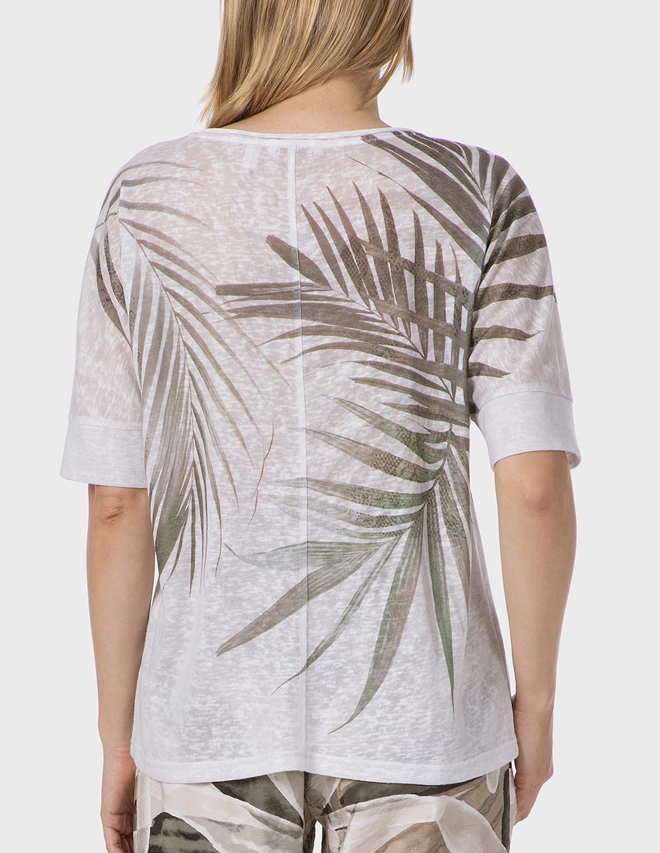 Playera manga al codo cuello redondo para mujer 2