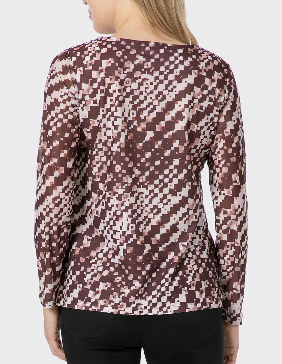 Playera manga larga cuello redondo para mujer 2