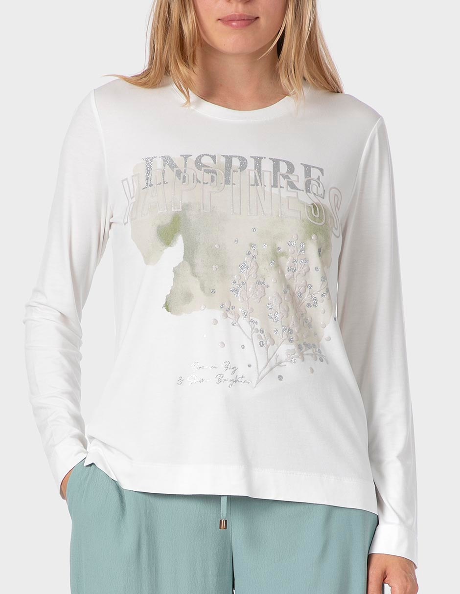 Playera manga larga cuello redondo para mujer Playera manga larga cuello redondo para mujer